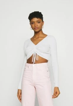 Hollister Co. SLIM CINCH FRONT N BACK - Strickpullover - White | Damen
