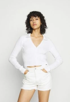 Hollister Co. SLIM BUTTON - Strickjacke - White | Damen