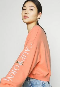 Hollister Co. PRINT FASHION LOGO CREW - Sweatshirt - Coral | Damen -Hollister Co Verkäufe 2022 6efb0ac2c5c24d14884344e89284ab13