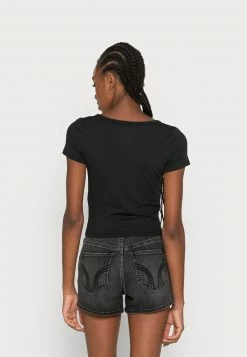 Hollister Co. SEAMLESS SNAP HENLEY - T-Shirt Basic - Casual Black | Damen -Hollister Co Verkäufe 2022 743fc08e0bee42f984236b13db74fa39