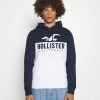 Hollister Co. TECH LOGO SPLICE - Sweatshirt - White/navy | Herren
