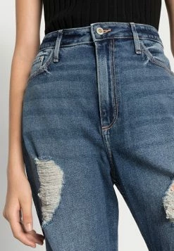 Hollister Co. CURVY SHRED DAD - Jeans Straight Leg - Dark Blue Denim | Damen -Hollister Co Verkäufe 2022 7d0467ee294341a0bebb2856cf78ff5d