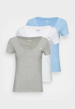 Hollister Co. SLIM VEE 3 PACK - T-Shirt Basic - Bright White/placid Blue/b25 | Damen -Hollister Co Verkäufe 2022 7d4d2b75e9e14e5aa1a9b29b48b7d805