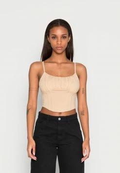 Hollister Co. BARE RUCHED BUST SEAMED WAIST - Top - Irish Cream | Damen