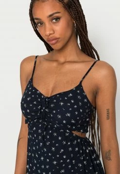 Hollister Co. WOVEN SIDE CUTOUT DRESS - Freizeitkleid - Navy Floral | Damen -Hollister Co Verkäufe 2022 8515fb9084994872981669f75046c77d