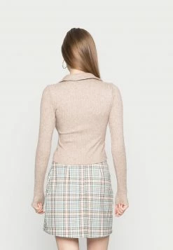 Hollister Co. EASY COZY OPEN COLLAR - Langarmshirt - Brown | Damen -Hollister Co Verkäufe 2022 86f81c75983c4e599411b9f198787f5e