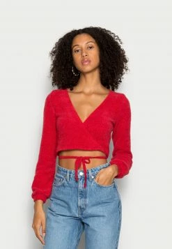 Hollister Co. COZY CHENILLE WRAP - Strickpullover - Jester Red | Damen