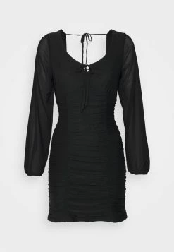 Hollister Co. RUCHED SHORT DRESS - Freizeitkleid - Black | Damen -Hollister Co Verkäufe 2022 8d983bb2f4244bdd9309dacee6c68072