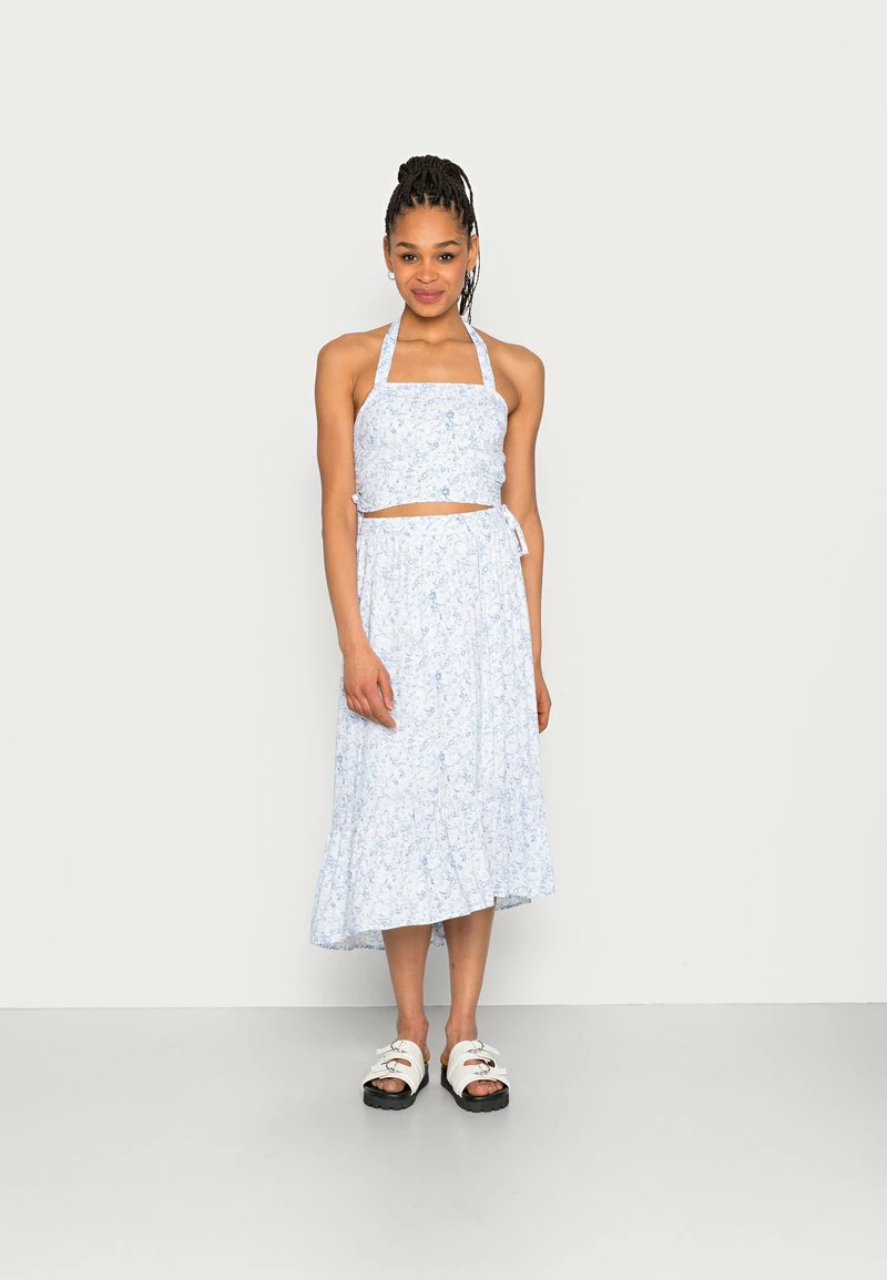 Hollister Co. BARE CINCH HALTER MIDI - Maxirock - Blue/white | Damen 3 Hollister Co. BARE CINCH HALTER MIDI - Maxirock - Blue/white | Damen