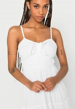 Hollister Co. BARE MIDI - Freizeitkleid - Solid White | Damen -Hollister Co Verkäufe 2022 94316c6b8699456289576a7f2f57fde4