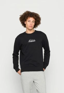 Hollister Co. TONAL TECH CREW - Sweatshirt - Black | Herren