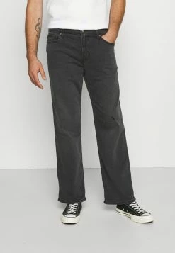 Hollister Co. CROP WIDE CHARACTER - Jeans Relaxed Fit - Washed Black | Herren