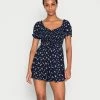 Hollister Co. ON OFF SHOULDER ROMPER - Jumpsuit - Navy Floral | Damen