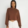 Hollister Co. RAGLAND ICON - Sweatshirt - Dark Brown | Damen