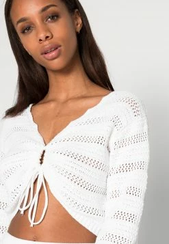 Hollister Co. CROCHET TIE FRONT - Strickpullover - White | Damen -Hollister Co Verkäufe 2022 9937ff968c2d426dafd821f72c1ace39