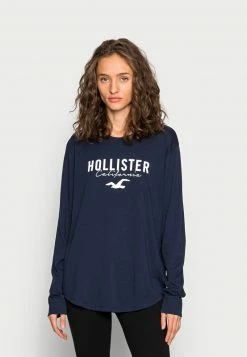 Hollister Co. TIMELESS LOGO TEE - Langarmshirt - Navy | Damen