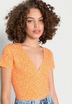 Hollister Co. SPACE DYE WRAP - T-Shirt Basic - Orange Floral | Damen -Hollister Co Verkäufe 2022 9cd17ff70c694d0faf78adc9e8984d8b