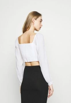 Hollister Co. CINCH ON OFF SHOULDER - Bluse - White | Damen -Hollister Co Verkäufe 2022 9e7117d6949d4b92a6107f77d6049900