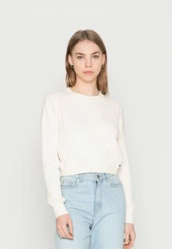 Hollister Co. CYBER DROP SOLIDS - Strickpullover - Antique White | Damen