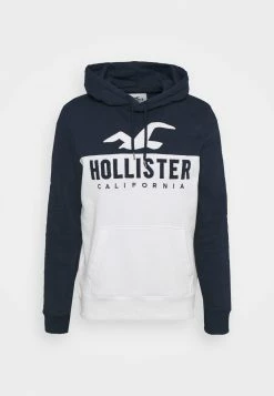 Hollister Co. TECH LOGO SPLICE - Sweatshirt - White/navy | Herren -Hollister Co Verkäufe 2022 a23af2339a404c8fb020fdc60699fc49
