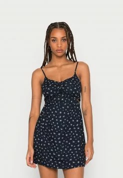 Hollister Co. WOVEN SIDE CUTOUT DRESS - Freizeitkleid - Navy Floral | Damen