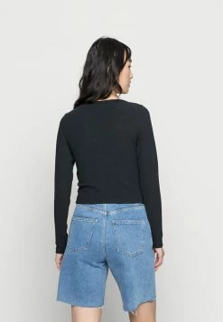 Hollister Co. TEXTURED BUTTON FLYAWAY - Strickjacke - Casual Black | Damen -Hollister Co Verkäufe 2022 a54672a4e83842babea27b5ea1ecf097