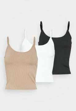 Hollister Co. BARE SEAMLESS CAMI 3 PACK - Top - White/portabella/black | Damen