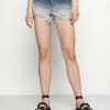 Hollister Co. OMBRE FRAY HEM - Jeans Shorts - Blue Denim | Damen