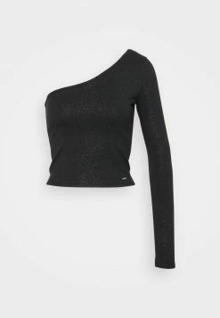 Hollister Co. FESTIVE ONE SHOULDER - Langarmshirt - Casual Black Sparkle | Damen