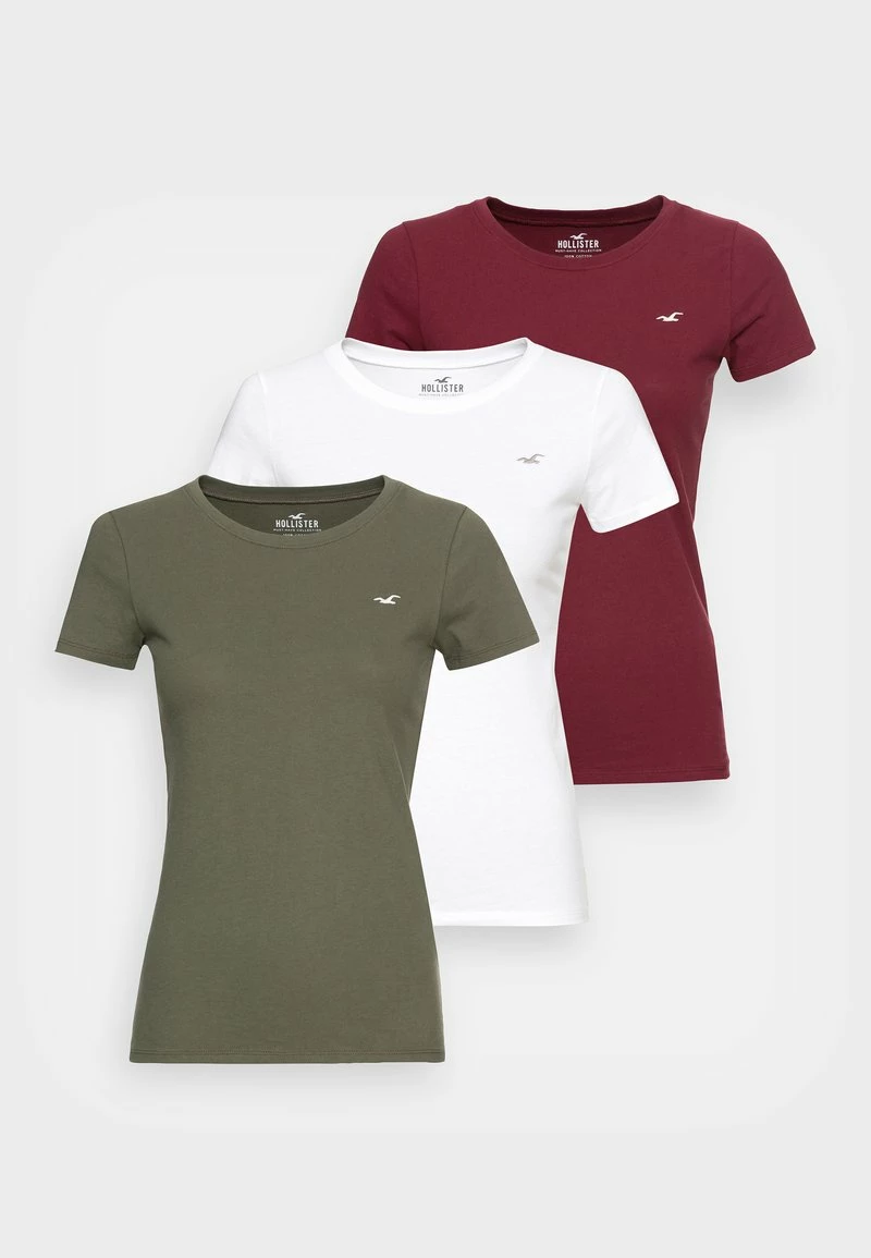 Hollister Co. SLIM CREW MULTIPACK UNISEX - T-Shirt Basic - White/zinfandel/beetle | Damen 8 Hollister Co. SLIM CREW MULTIPACK UNISEX - T-Shirt Basic - White/zinfandel/beetle | Damen – Bild 6