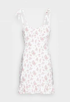 Hollister Co. BARE VOLUME WOVEN DRESS - Freizeitkleid - White/pink | Damen -Hollister Co Verkäufe 2022 adef0db818674df38a87b71d3b3a44a8