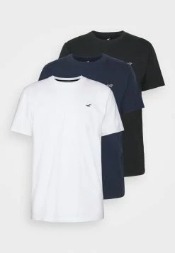 Hollister Co. CREW CORE 3 PACK - T-Shirt Basic - White/black Multi/navy | Herren
