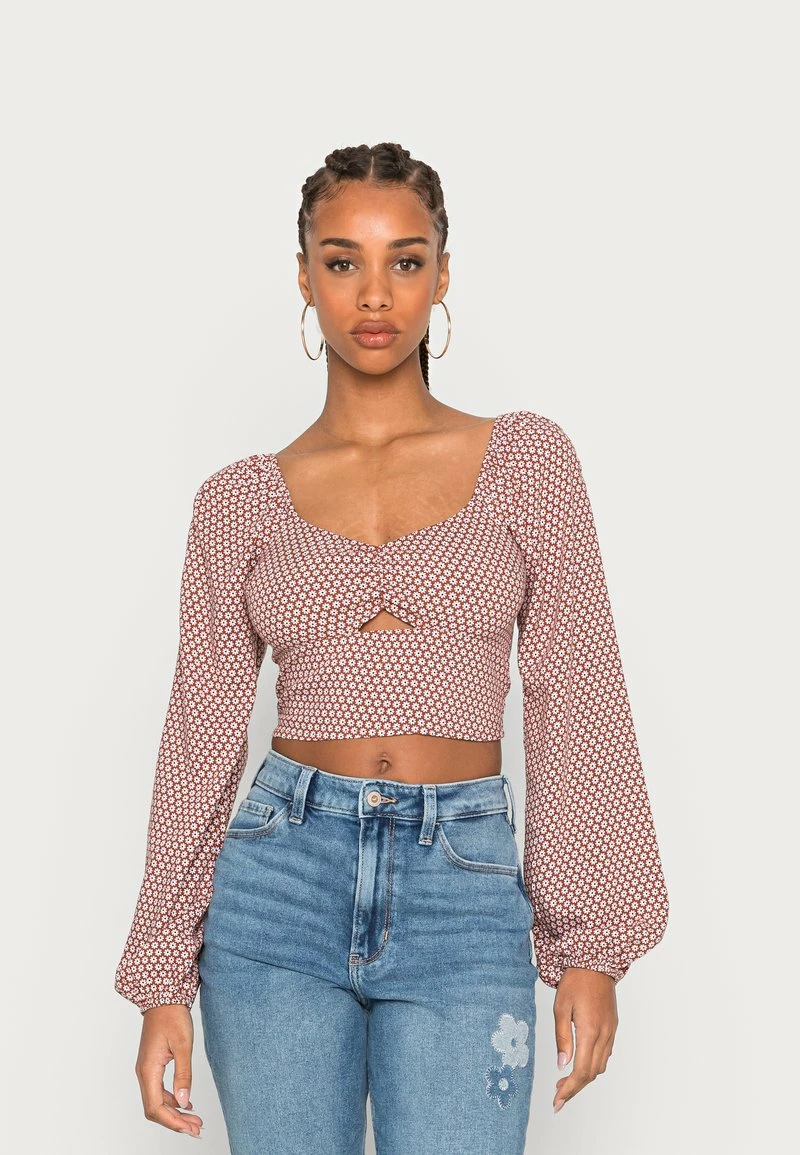 Hollister Co. MELROSE CUTOUT - Langarmshirt - Brown Geo Floral | Damen 3 Hollister Co. MELROSE CUTOUT - Langarmshirt - Brown Geo Floral | Damen