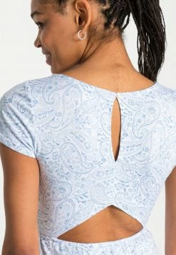 Hollister Co. CUTOUT ROMPER - Jerseykleid - White/blue Paisley | Damen -Hollister Co Verkäufe 2022 b2e74ea4700e422b8bce60430606fa6d