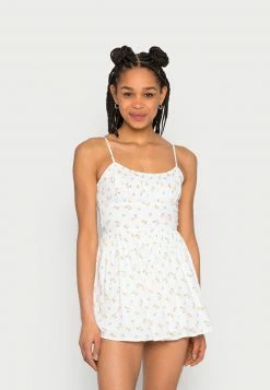 Hollister Co. BEST IS BACK BARE RUCHED BODICE ROMPER - Jumpsuit - White Floral | Damen