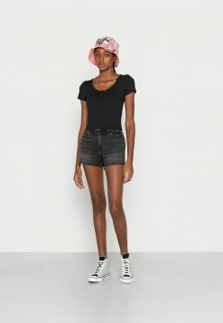 Hollister Co. SEAMLESS SNAP HENLEY - T-Shirt Basic - Casual Black | Damen -Hollister Co Verkäufe 2022 b50168edaf384647a7c95ce98caa27ab