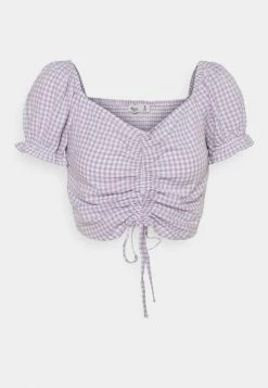 Hollister Co. CINCH TIE - Bluse - White/purple | Damen -Hollister Co Verkäufe 2022 b746c5295bcb4ba389d5b1b373b9f152