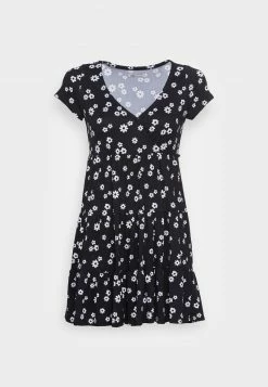 Hollister Co. TIERED SHORT DRESS - Freizeitkleid - Black/white Floral | Damen -Hollister Co Verkäufe 2022 b8586d51335e426d87fde01fd4417e07