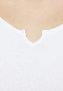 Hollister Co. NOTCH NECK - Langarmshirt - White | Damen -Hollister Co Verkäufe 2022 ba037e10d1b145808563f8010af76a99