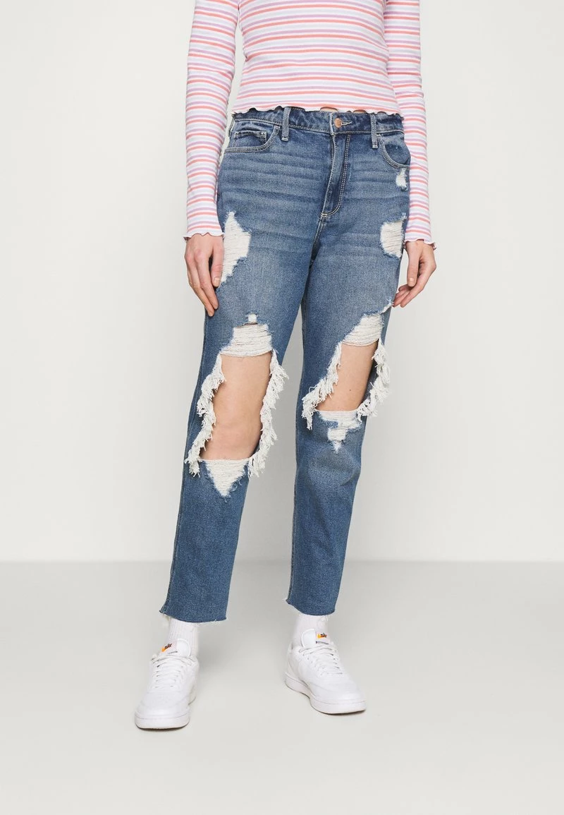 Hollister Co. MOM - Jeans Relaxed Fit - Indigo Shred | Damen 3 Hollister Co. MOM - Jeans Relaxed Fit - Indigo Shred | Damen
