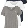 Hollister Co. EASY BASIC 3 PACK - T-Shirt Basic - White/grey/navy | Damen -Hollister Co Verkäufe 2022 bd167026011b4a609ab72dd3567b3112