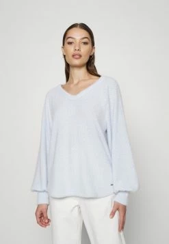 Hollister Co. EYELASH V NECK - Strickpullover - Xenon | Damen