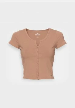 Hollister Co. SIDE UP - T-Shirt Basic - Portabella | Damen -Hollister Co Verkäufe 2022 c09b04126ef34282887adcc87bd548a4