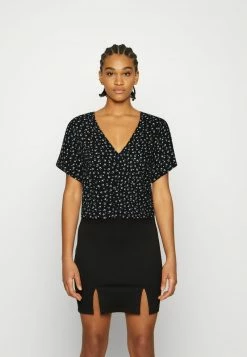Hollister Co. VNECK - Bluse - Black Ground White Floral | Damen
