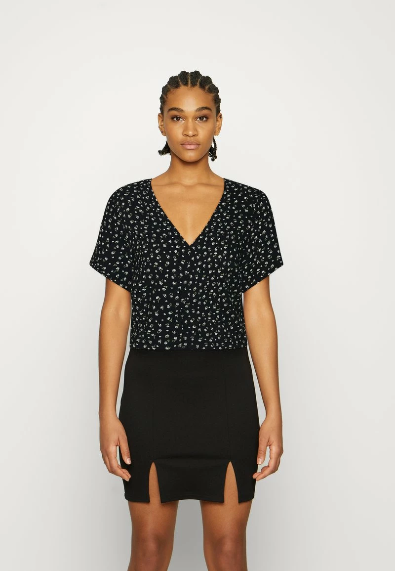Hollister Co. VNECK - Bluse - Black Ground White Floral | Damen 3 Hollister Co. VNECK - Bluse - Black Ground White Floral | Damen