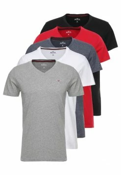 Hollister Co. 5 PACK - T-Shirt Print - White/grey/red/navy Texture/black | Herren -Hollister Co Verkäufe 2022 c1f3610bce6a414db1a471e0a31d062f