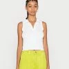 Hollister Co. BARE SEAMLESS BARE POLO - Top - Bright White | Damen