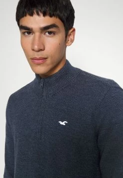 Hollister Co. QUARTER ZIP - Strickpullover - Navy | Herren -Hollister Co Verkäufe 2022 c953a91d0891495f8904ba01d6304b78