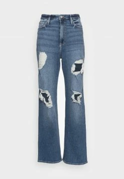 Hollister Co. CURVY SHRED DAD - Jeans Straight Leg - Dark Blue Denim | Damen -Hollister Co Verkäufe 2022 ca924d3d298c42c89ee00a0b39b8d7c4