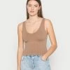 Hollister Co. BARE SEAMLESS V TANK - Top - Portabella | Damen -Hollister Co Verkäufe 2022 cb2316273d864a7ead2dedcf849ccc26